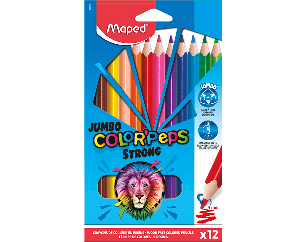Lápis de cor my first maped jumbo 12 unidades