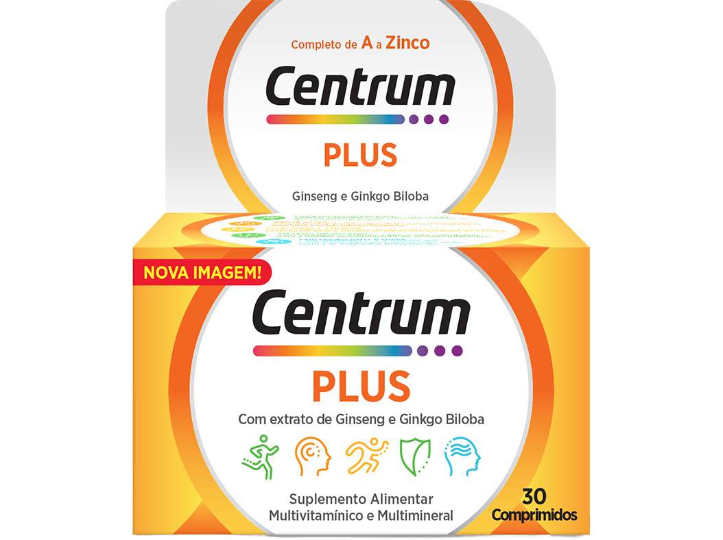 Suplemento Centrum Plus Ginseng & Gingko 30 Comprimidos Centrum
