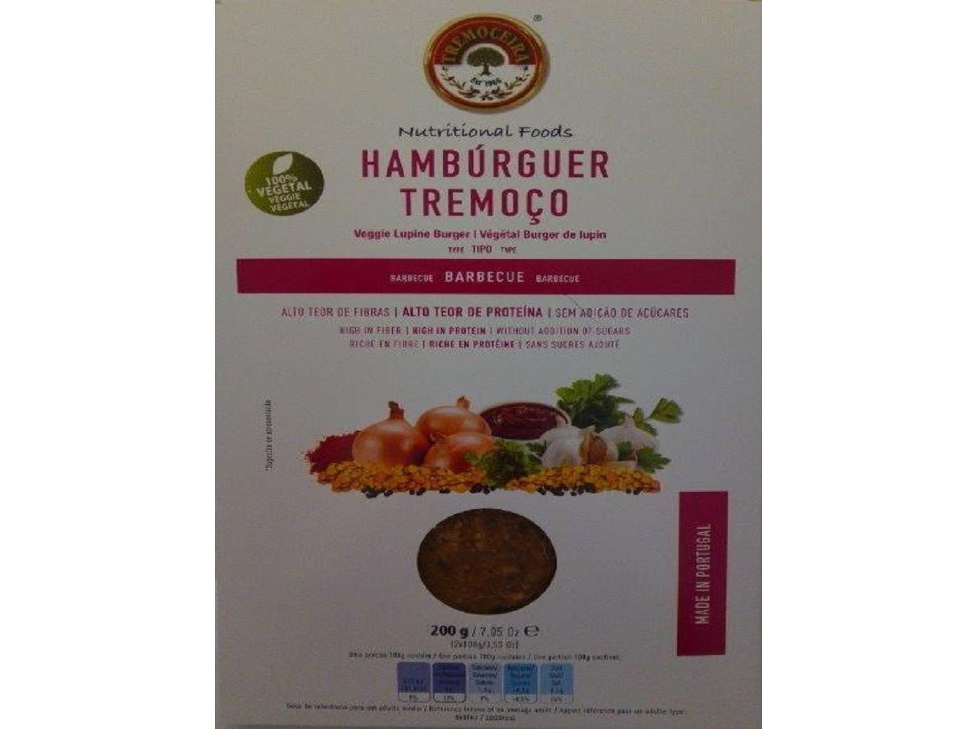 Hamburguer tremoceira tremoço barbecue 200g