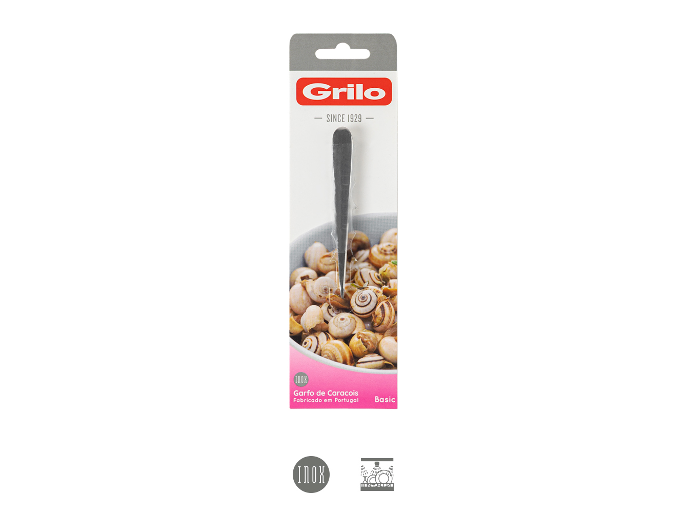 Garfo caracois grilo inox 12 peças