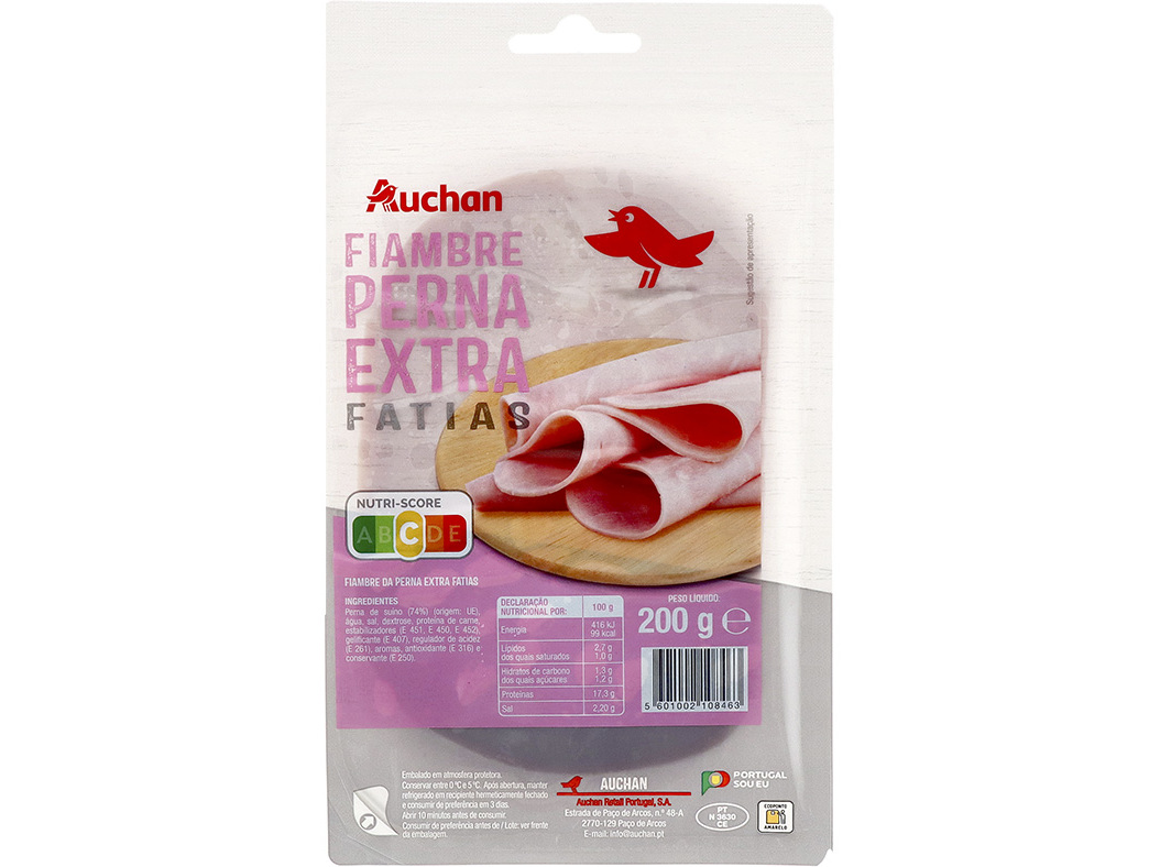 Fiambre Da Perna Extra Auchan Fatias 200 G Auchan