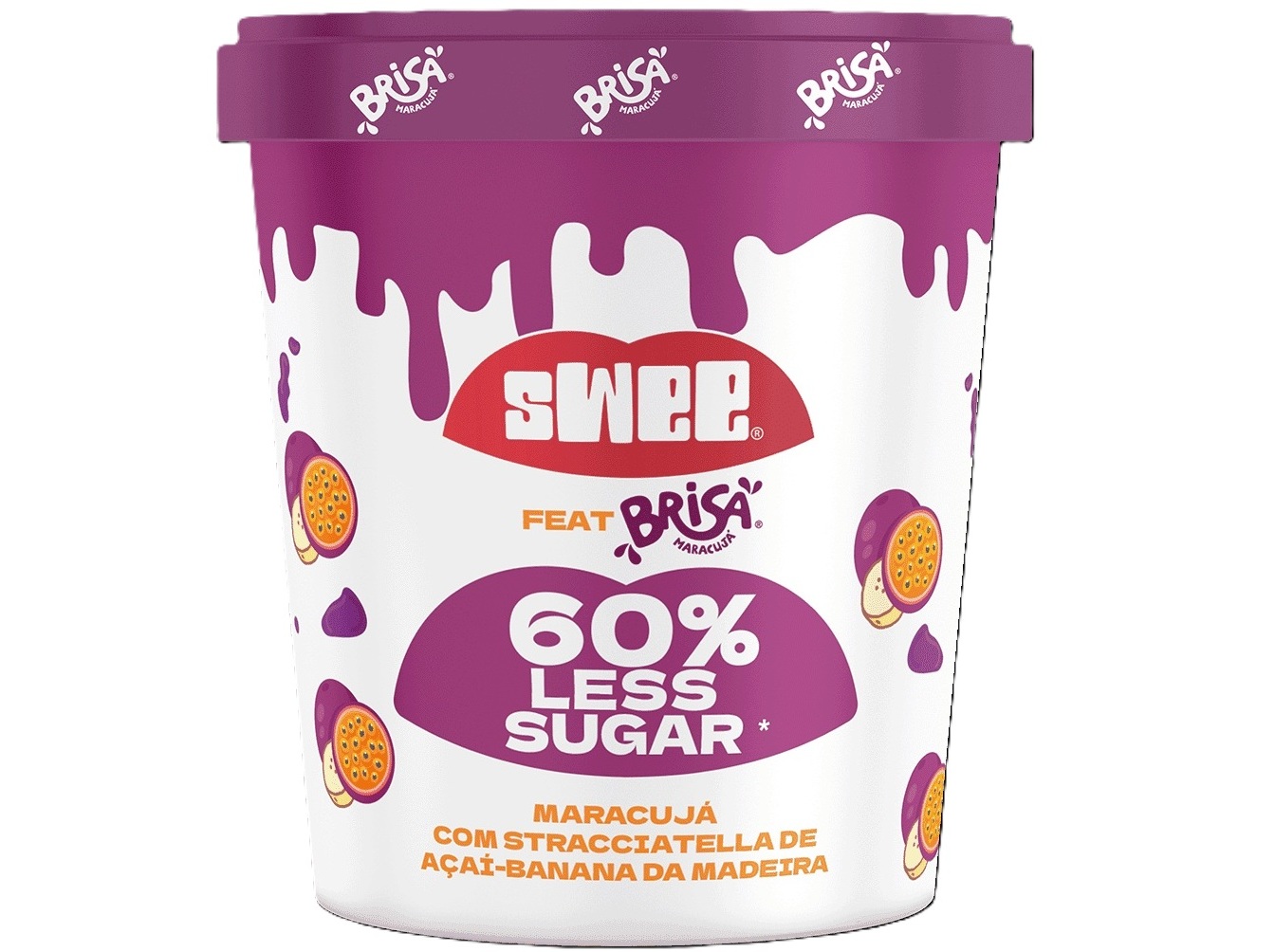Gelado vegan swee maracujá stracciatella e açaí 240g