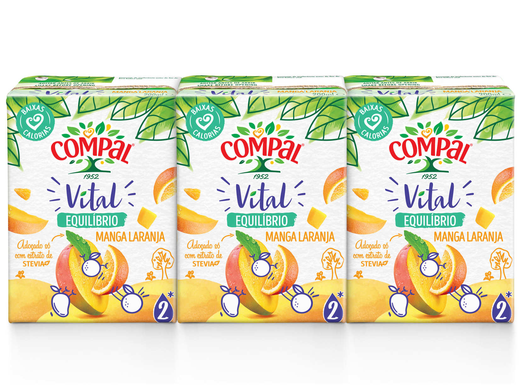 Néctar Compal Vital Manga E Laranja 3x0.20l Compal Vital