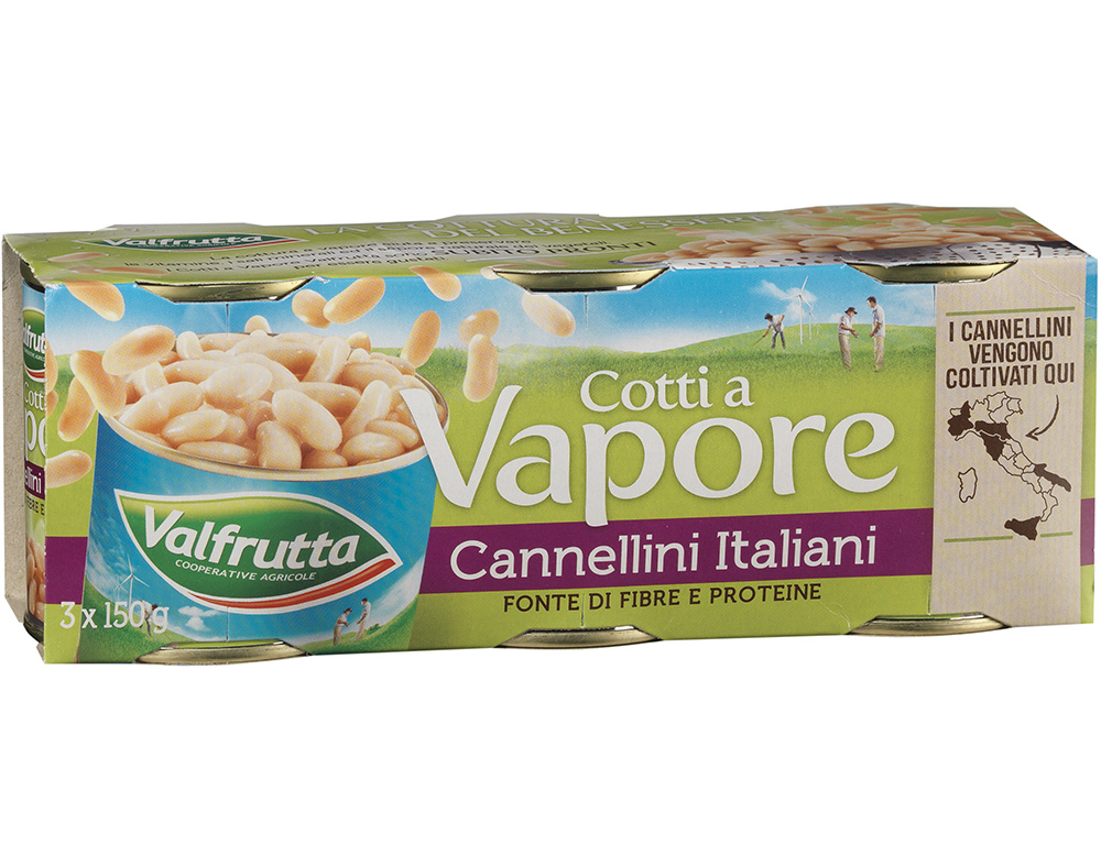 Feijão Branco Valfrutta Cozido Ao Vapor 3x150(140)g Valfrutta