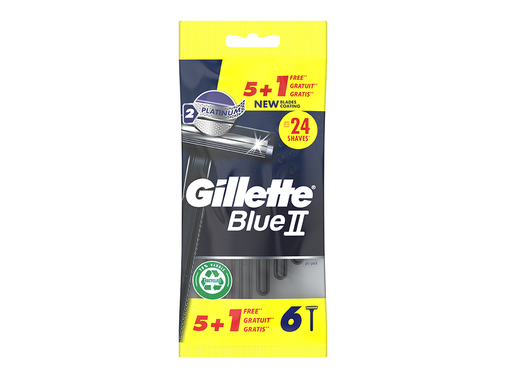 Máquina de barbear descartável blueii gillette 6 un