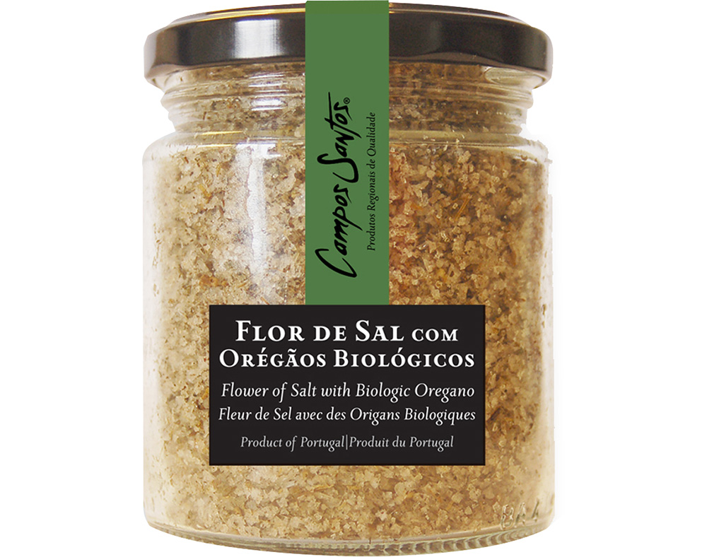 Flor de sal campos santos com oregãos biológicos 150g