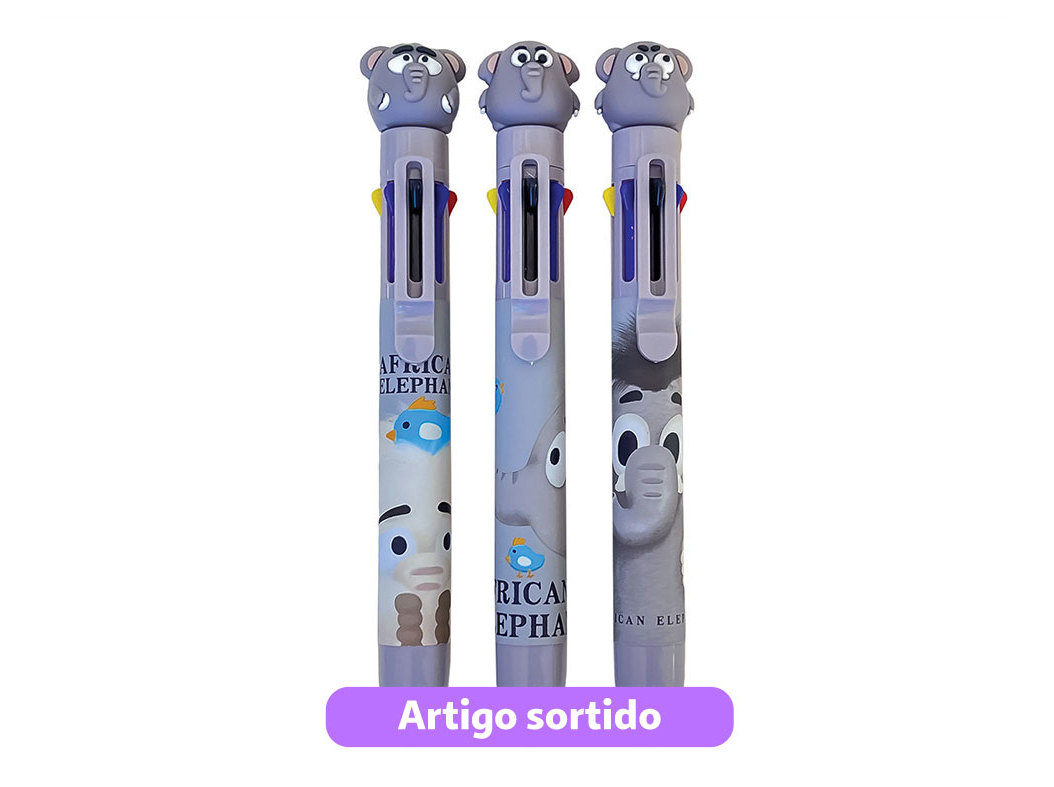 Esferográfica cute elefante 8 cores modelos sortidos