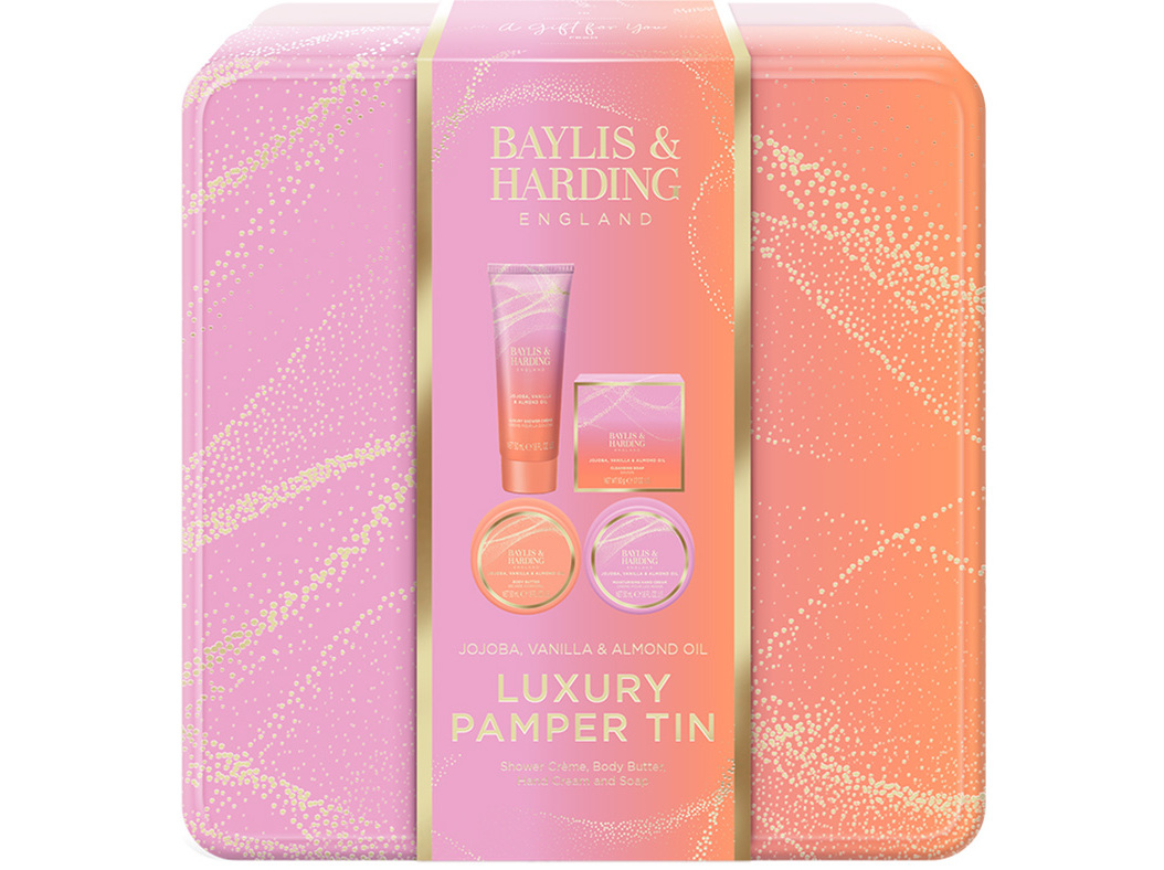 Conj Corpo Baylis & Harding Lux Peach Pamper Tin