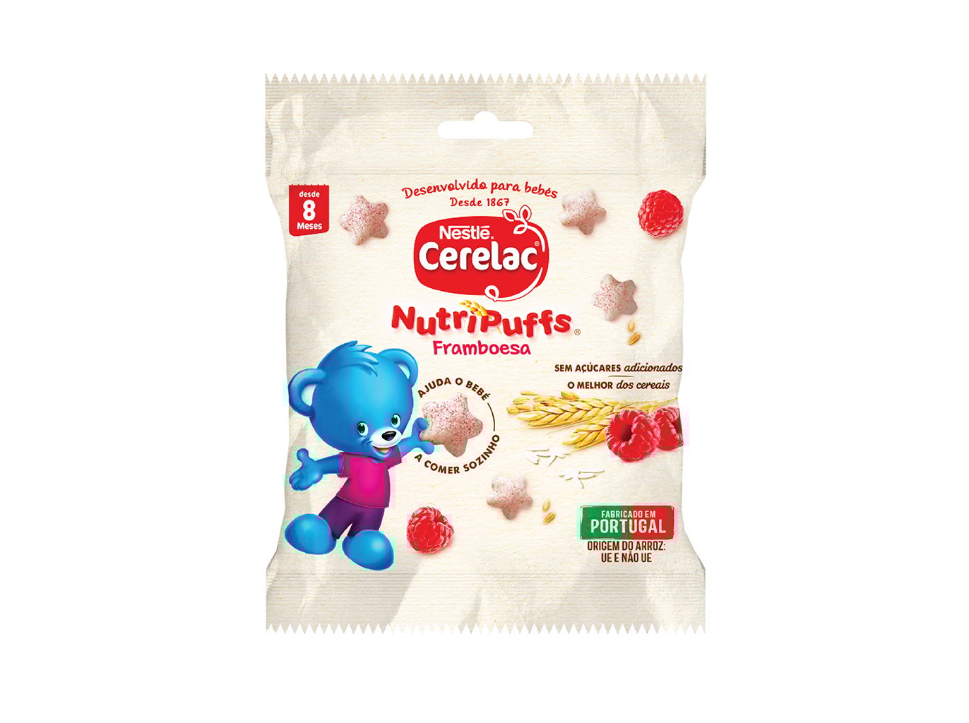 Cerelac Nutripuffs Snack Framboesa 7g 8M+
