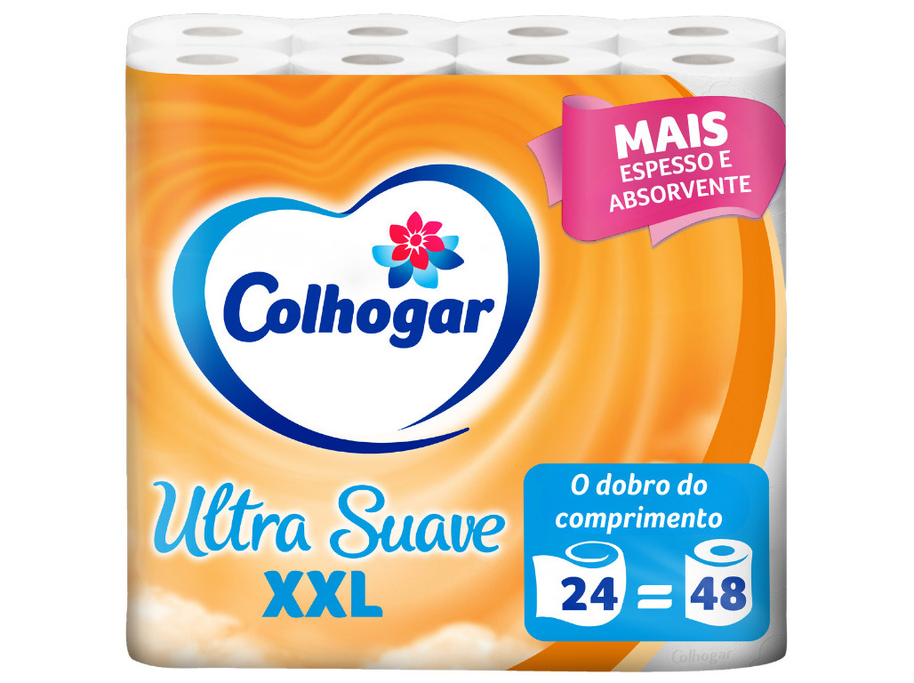 Papel higiénico colhogar ultra suave xxl 24rolos=48rolos