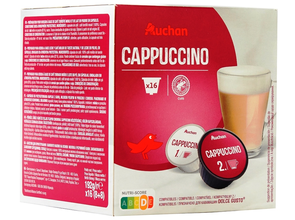 Cápsulas Café Dg Auchan Cappuccino 16un Auchan