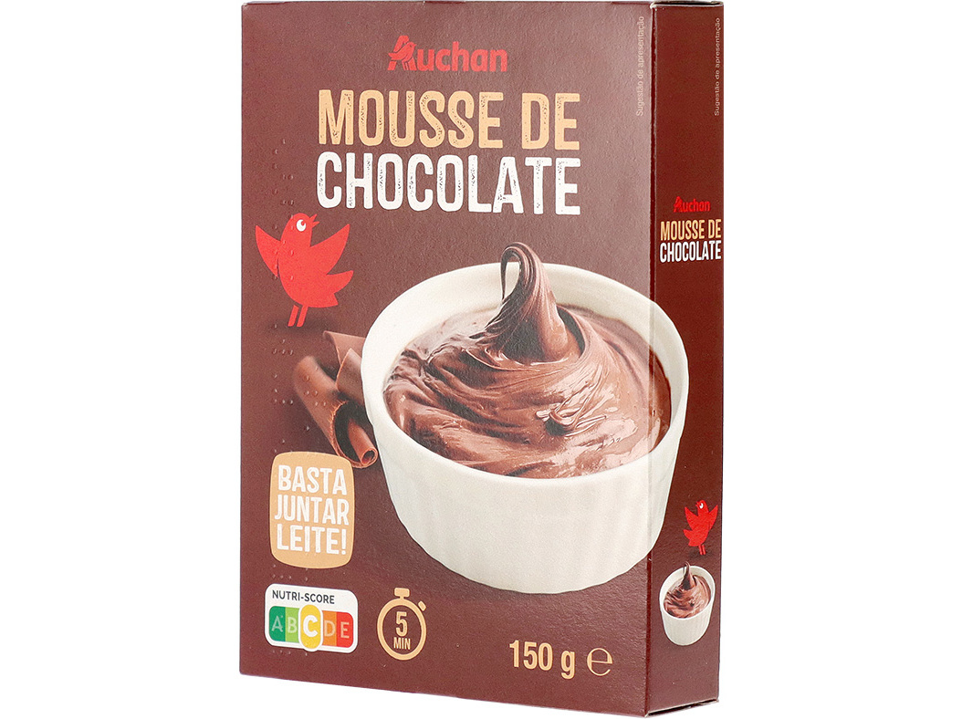 Preparado auchan em pó para mousse chocolate 150g