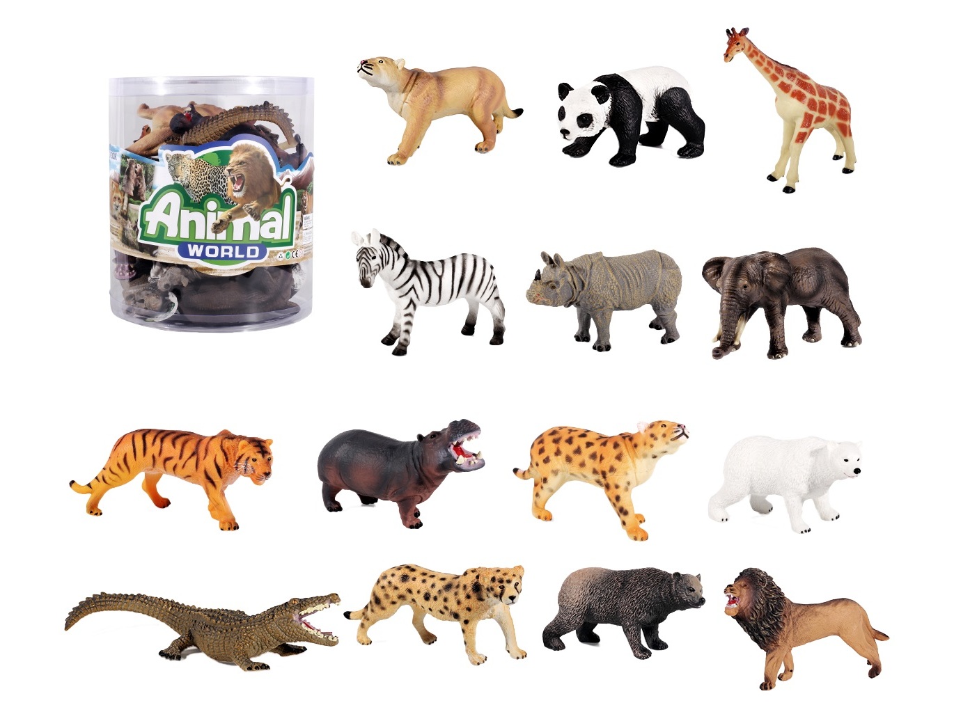 Animais Da Selva Kidzup Pote 18 Peças