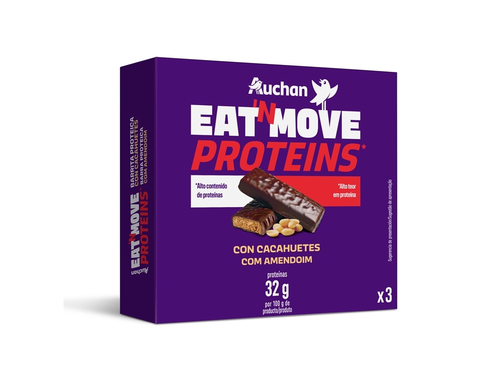 Barrita Proteica Auchan Com Amendoim 3un 120g Auchan