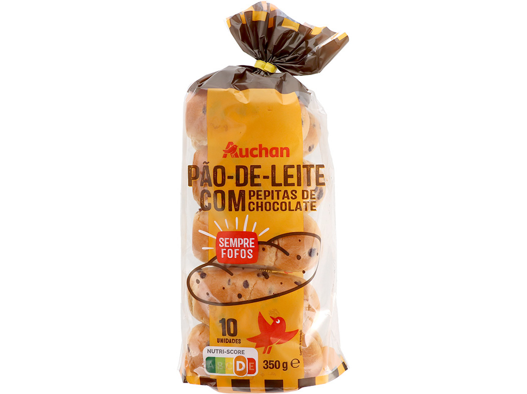 Pão Auchan De Leite Pepitas Chocolate 10un Auchan