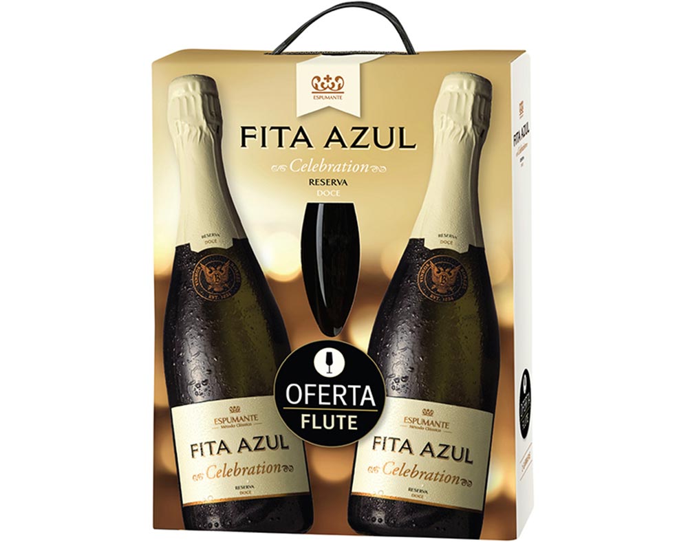 Conjunto Fita Azul Espumante Reserva Doce 2x0.75l Mais Flute