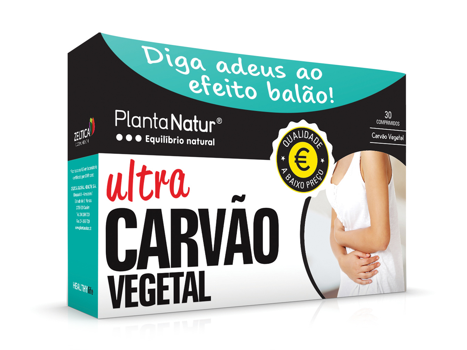 Suplemento plantanatur ultra carvão vegetal 30 comp