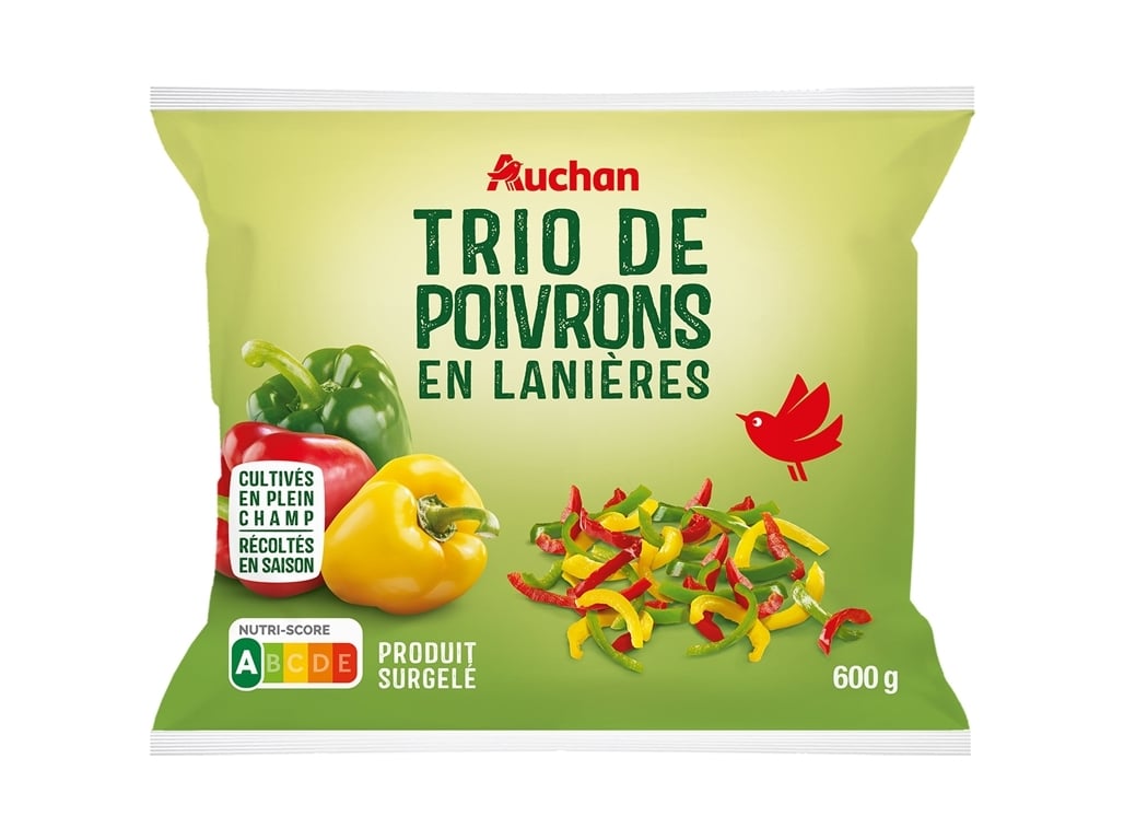 Trio De Pimentos Auchan Crus Em Tiras 600g Auchan