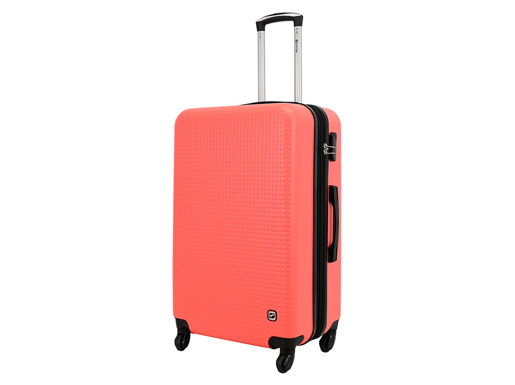 Mala de viagem grande rígida airport vermelho 4 rodas 75x46x28cm