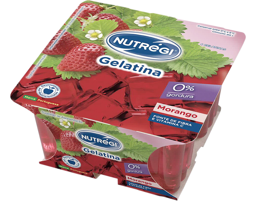 Gelatina Nutrégi Morango 4x100g Nutrégi