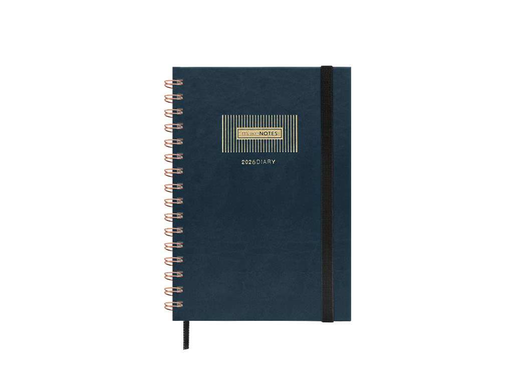 Agenda Semanal 2026 Makenotes A5 Espiral Dark Blue