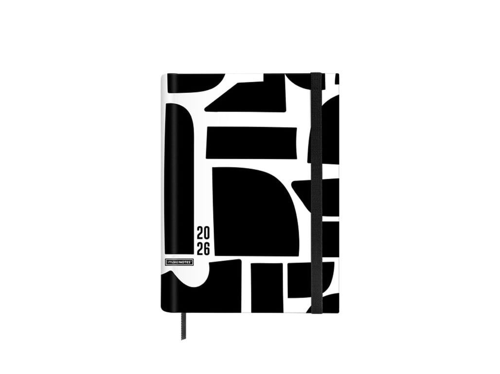 Agenda Semanal 2026 A5 Makenotes Espiral Monochrome Strokes