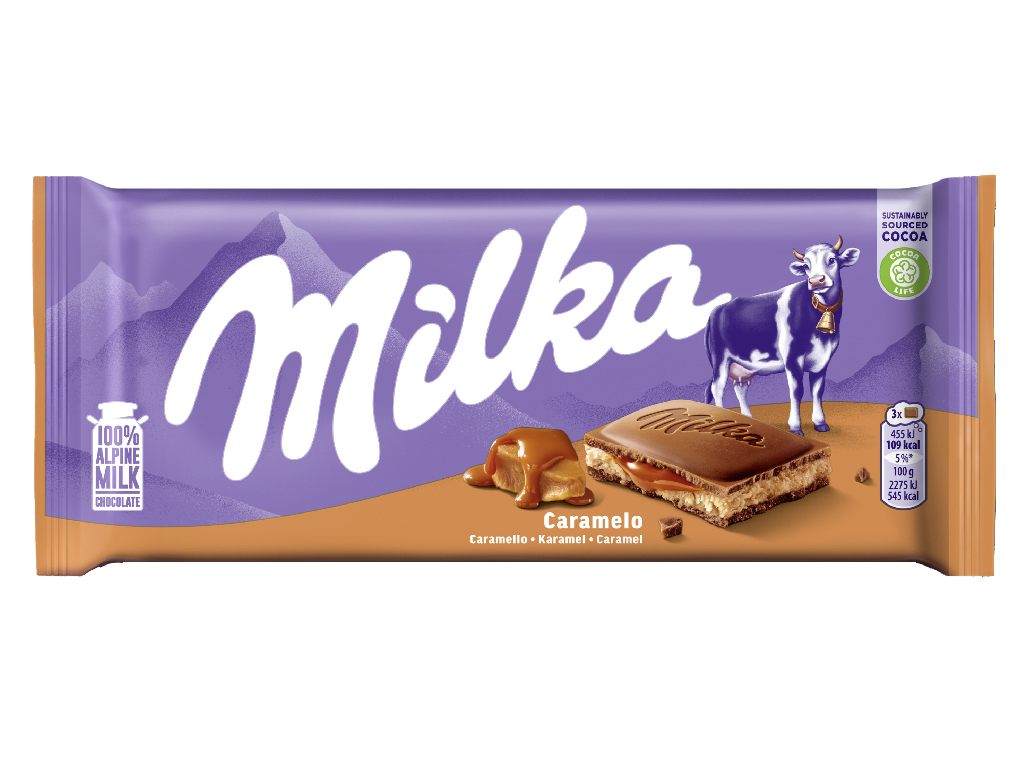 Chocolate milka com recheio caramelo 100g