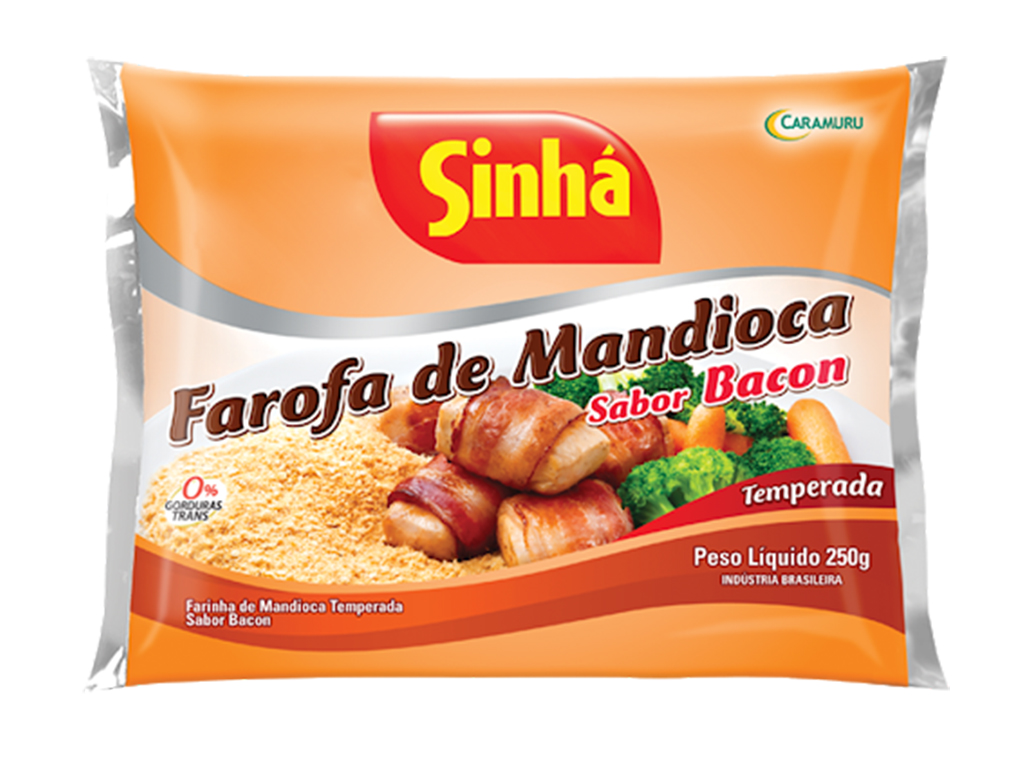 Farofa mandioca sinhá com sabor bacon 250g