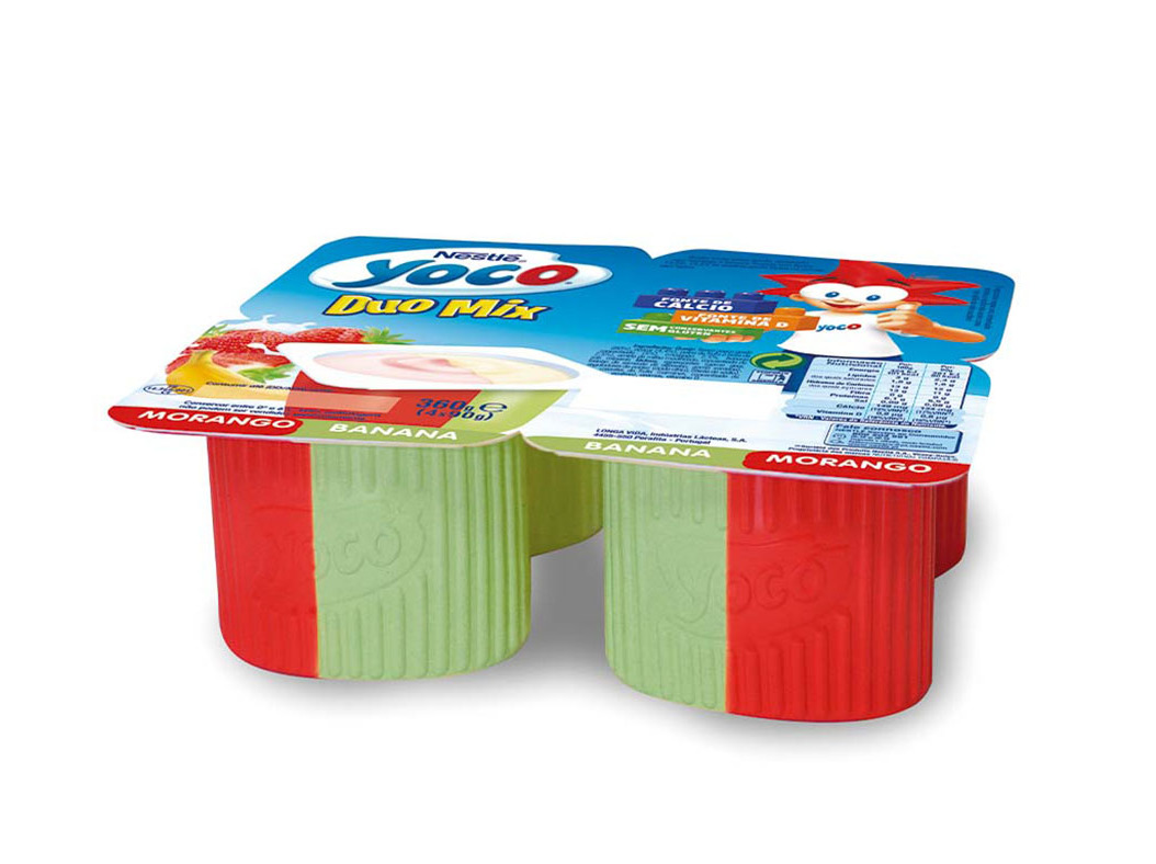 Infantil yoco duo mix morango e banana 4x90g