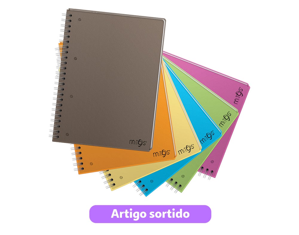 Caderno Espiral A4 Quadriculado Mitos Capa Prolipropileno 120 Folhas