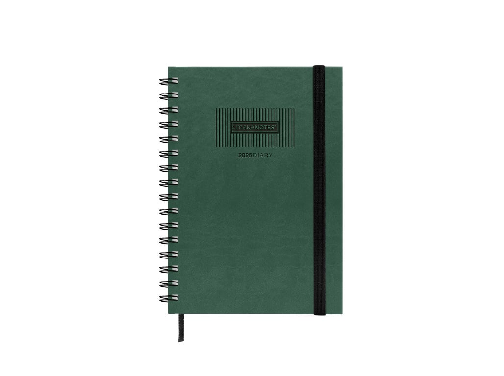 Agenda Semanal 2026 A5 Makenotes Espiral One Colour Green