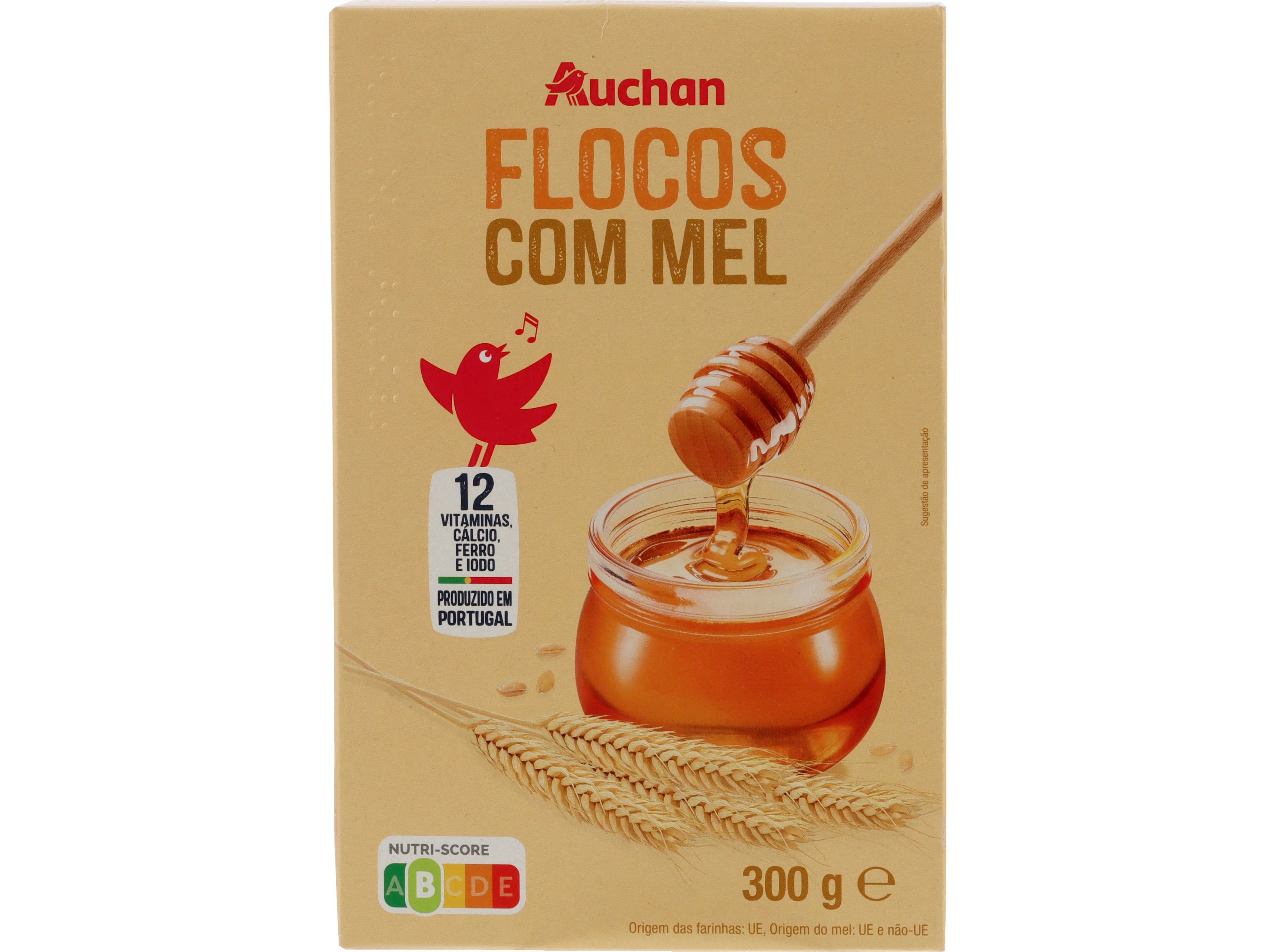 Flocos auchan cereais com mel 300g
