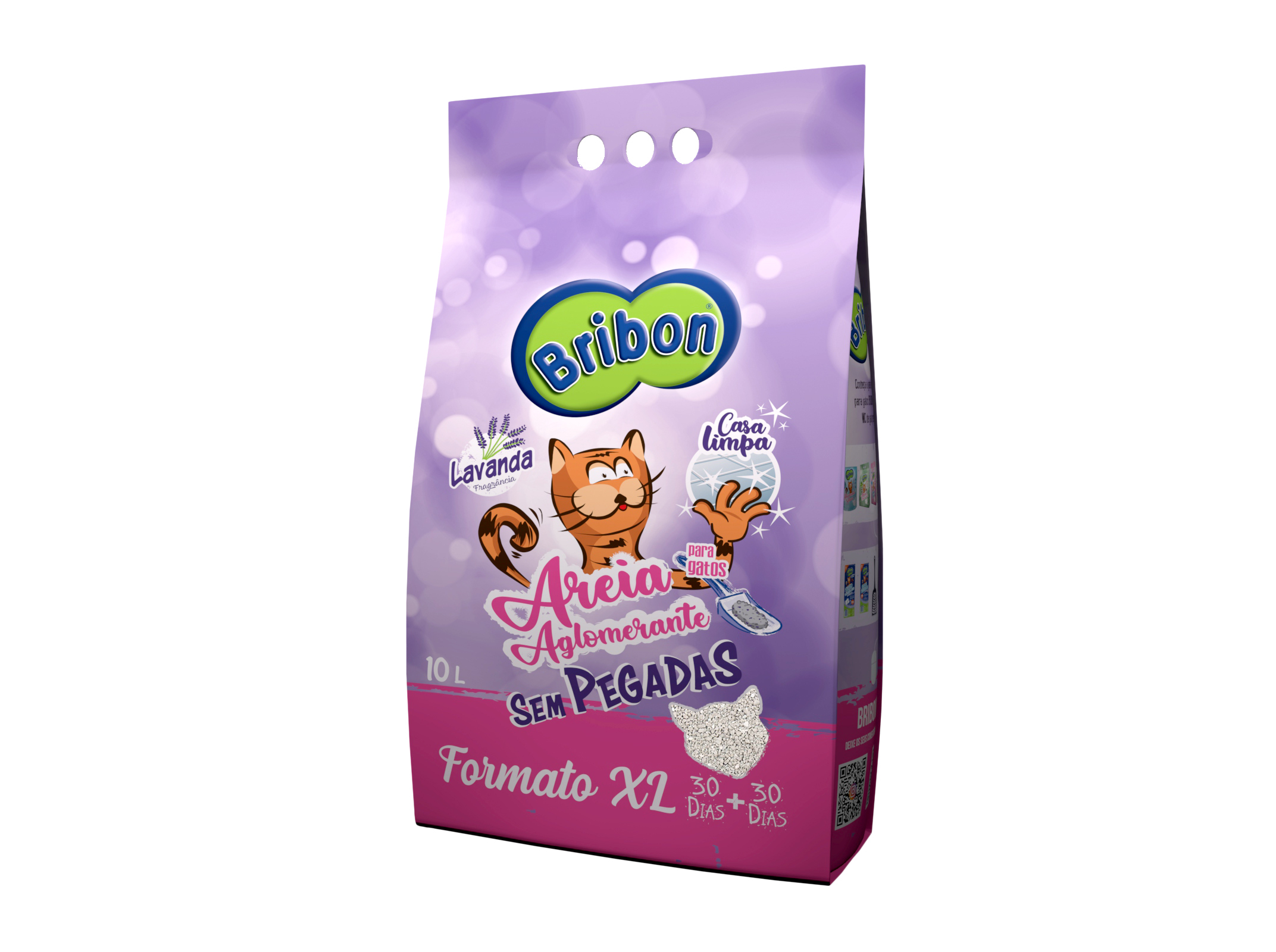 Areia Aglomerante Bribon Sem Pegadas Lavanda 10l