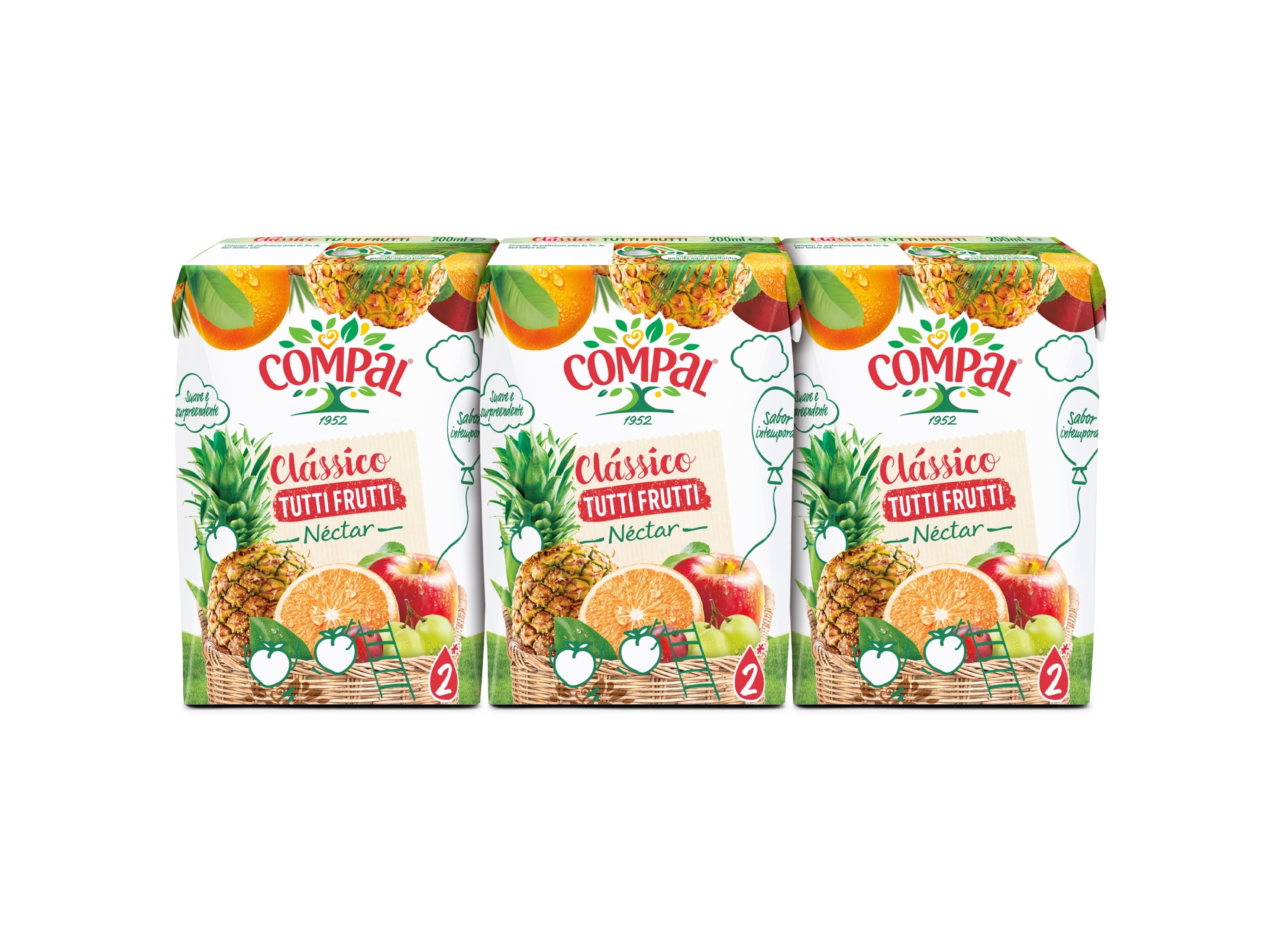 Néctar Compal Clássico Tutti Frutti 3x0.20l Compal