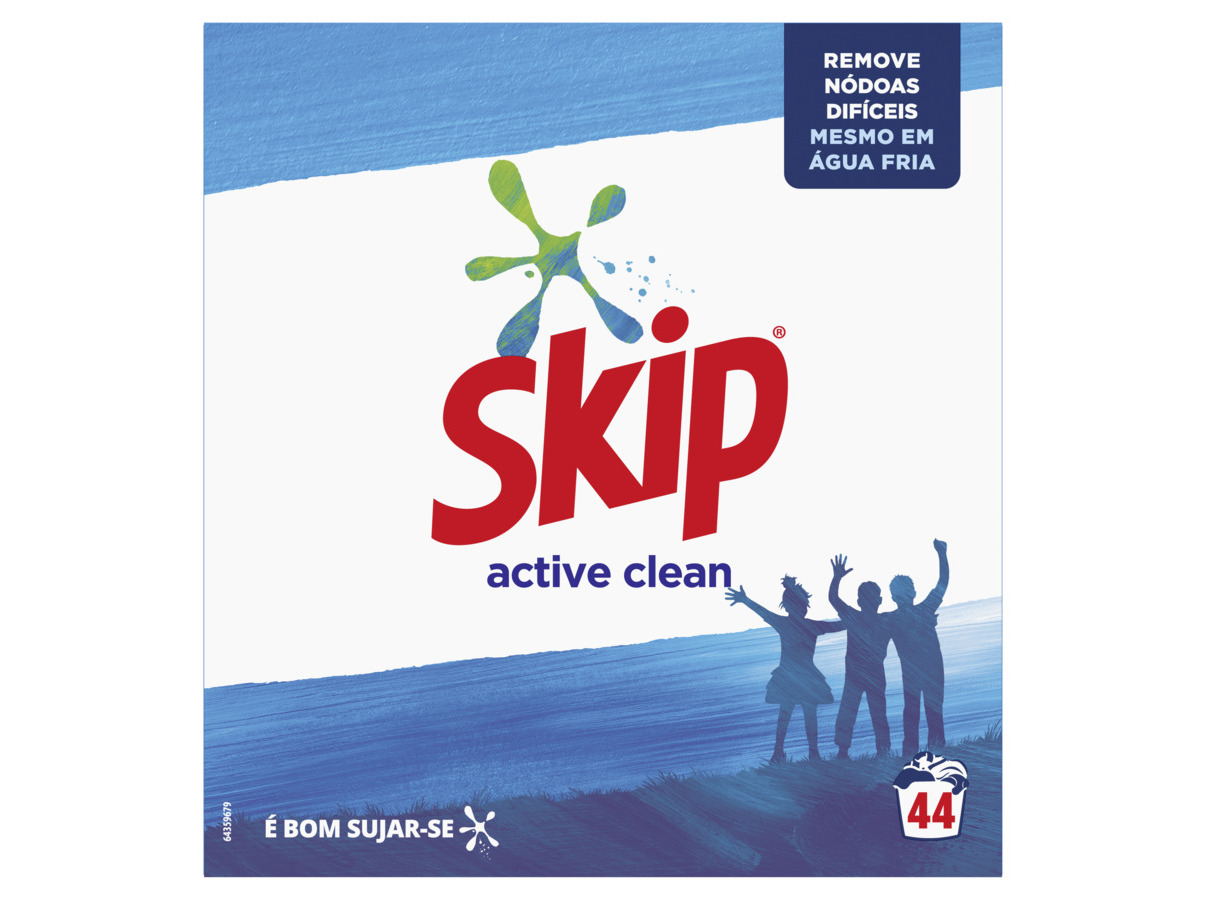 Detergente roupa máquina pó skip active clean 44d