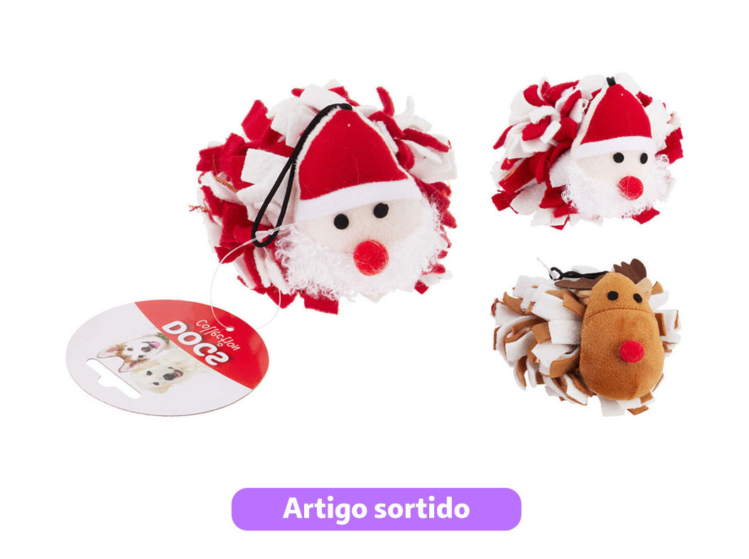 Brinquedo Cão Dogs Collection Bola Natal Tecido 10cm Modelos Sortidos