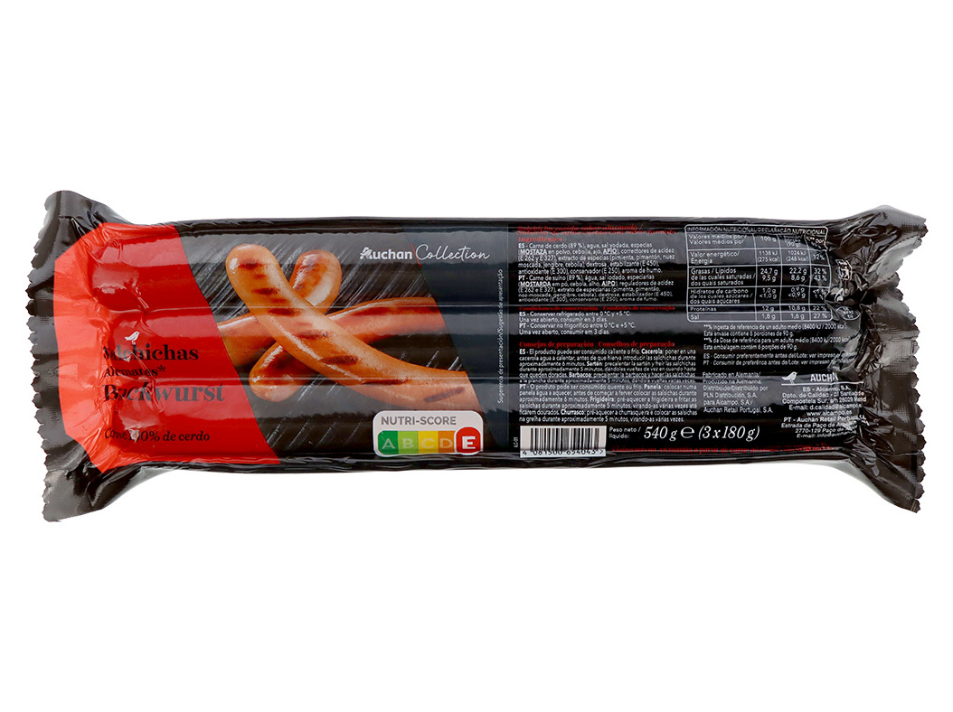 Salsicha Collection Bockwurst 3x180g Auchan Collection