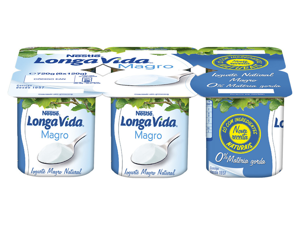 Iogurte longa vida magro natural 6x120g