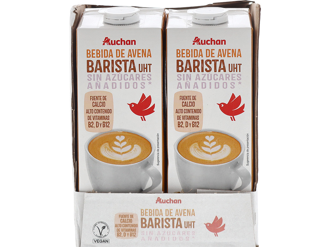 Bebida Aveia Uht Auchan Barista Sem Adição De Açúcares 6x1l Auchan