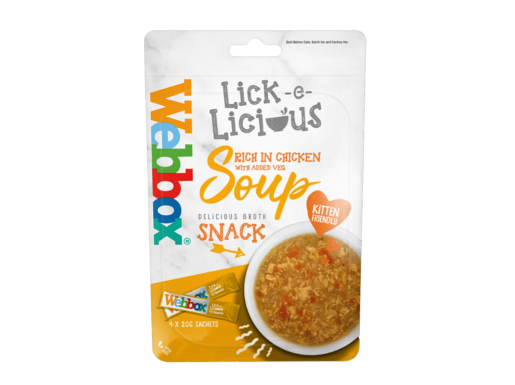 Snack Gato Webbox Lick & Licious Frango 4x20g