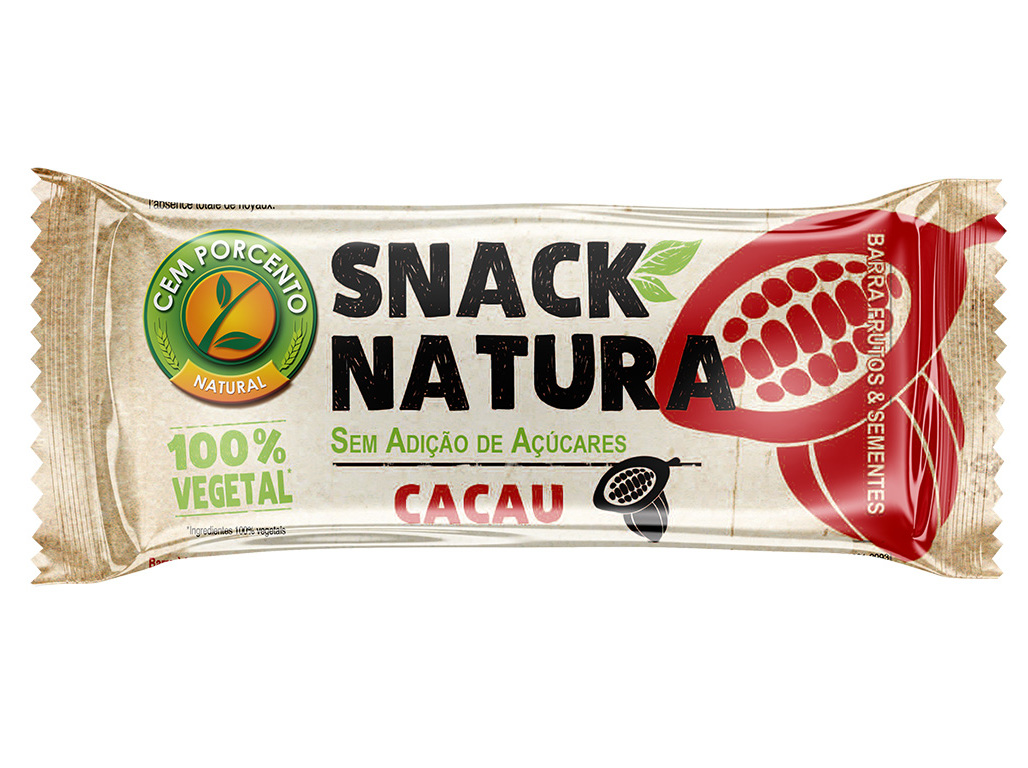 Barra Snack Natura Cemporcento Cacau 30g Cemporcento