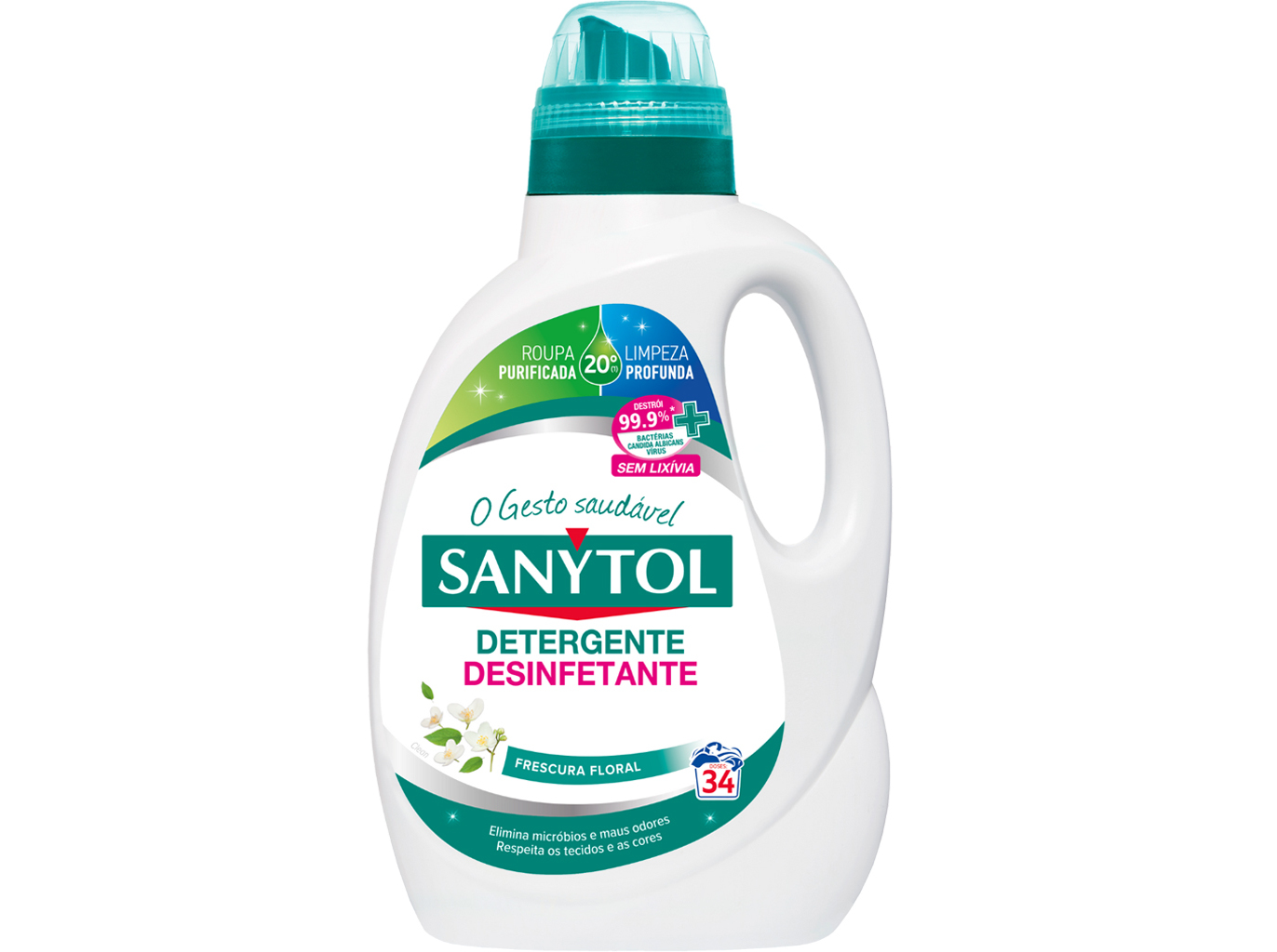 Detergente roupa liquido sanytol desinfectante 34doses