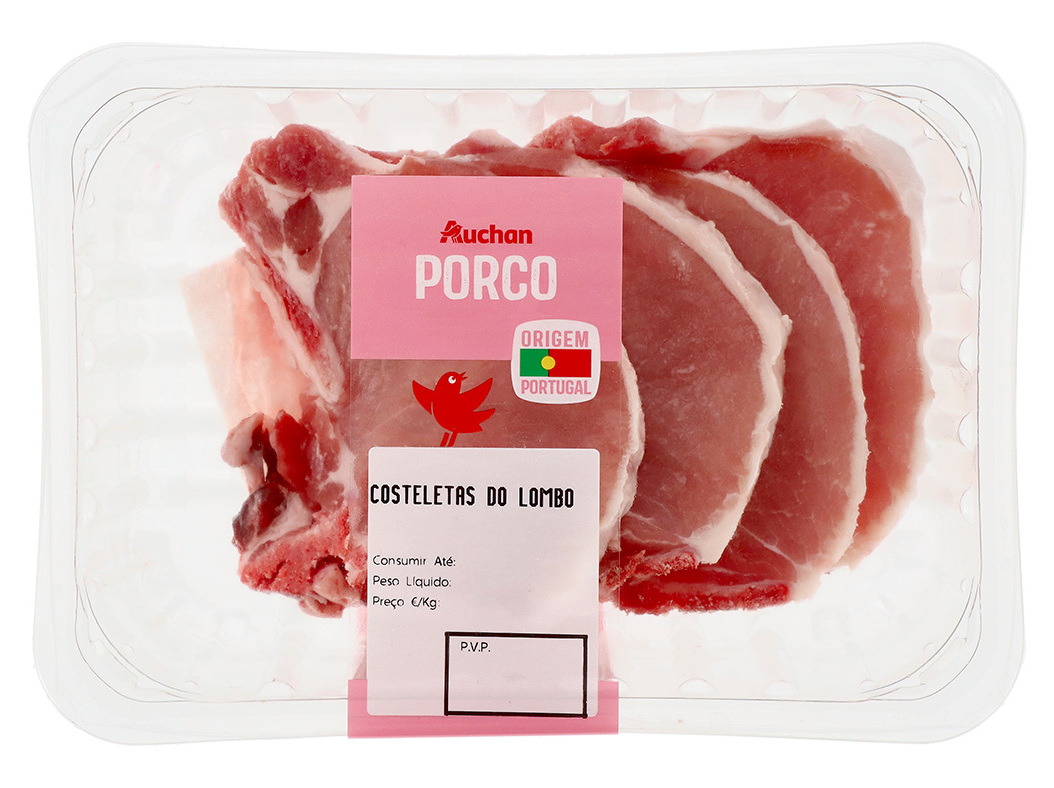 Costeletas do lombo porco auchan kg