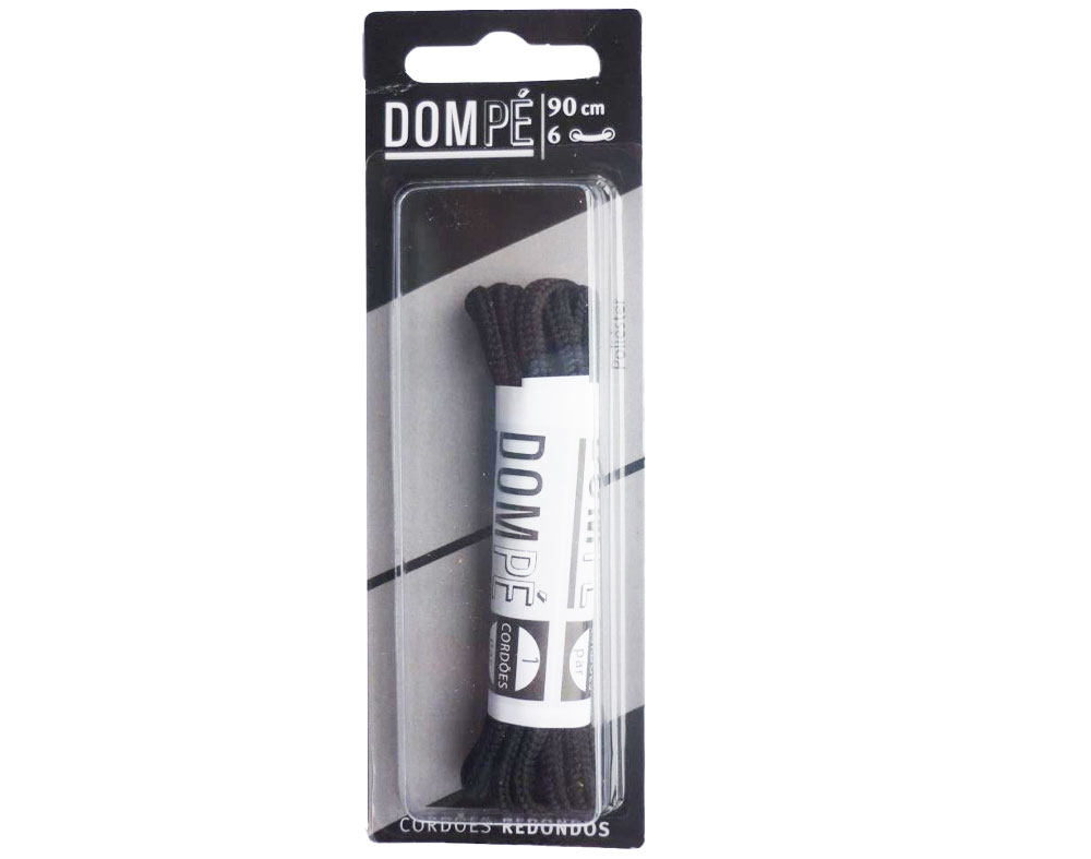 Cordão redondo dom pé preto 90cm