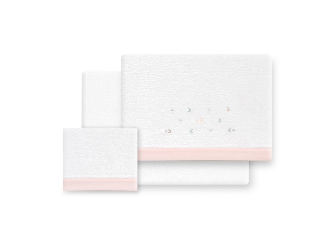 Conjunto lençois cama interbaby coralina branco/rosa