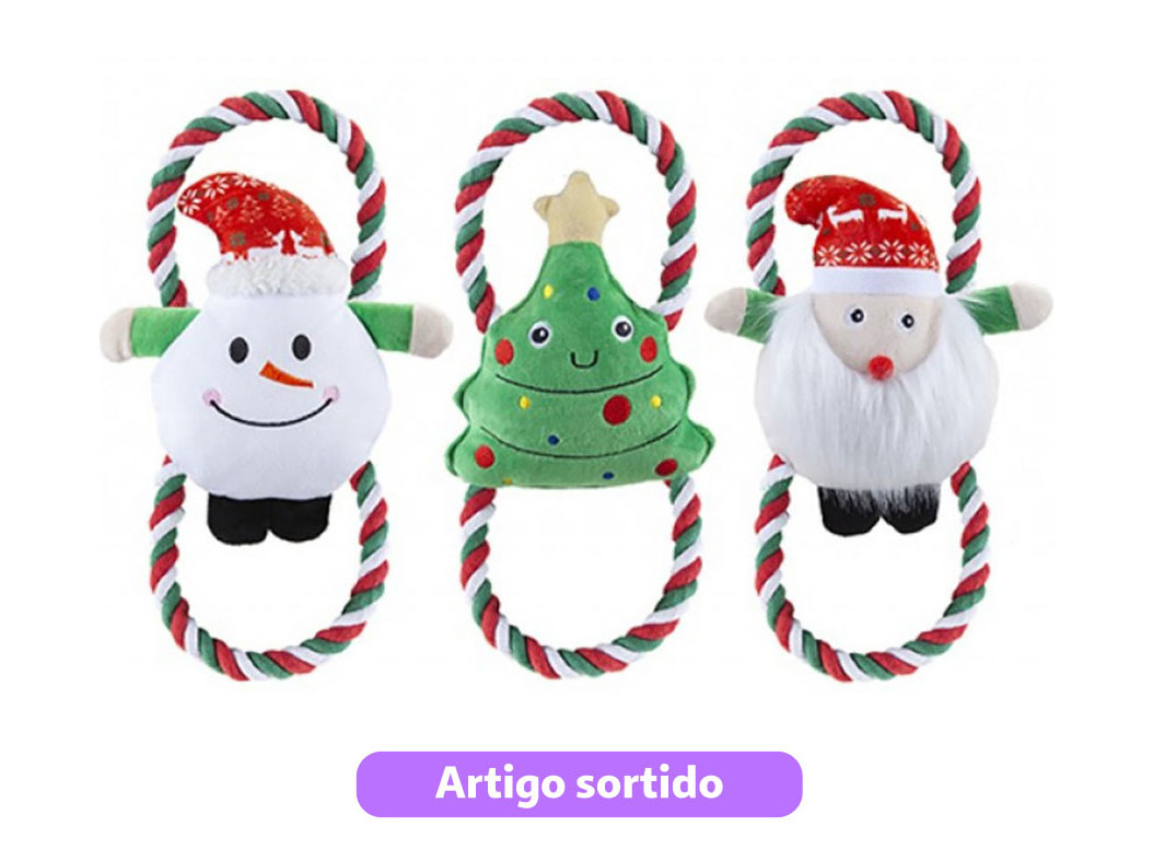 Peluche Natal Cão Do Art Corda Dupla 25cm Modelos Sortidos