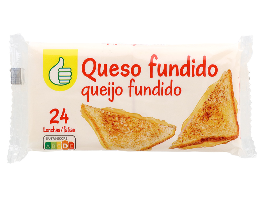 Queijo Fundido Auchan Essencial Fatias 450g Polegar