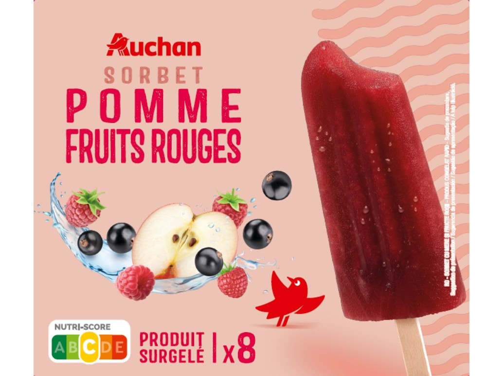 Sorbet Palito Auchan Maçã Frutos Vermelhos 8x69ml Auchan