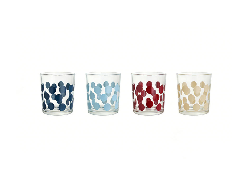 Conjunto de 4 copos vidro actuel bolas 25cl