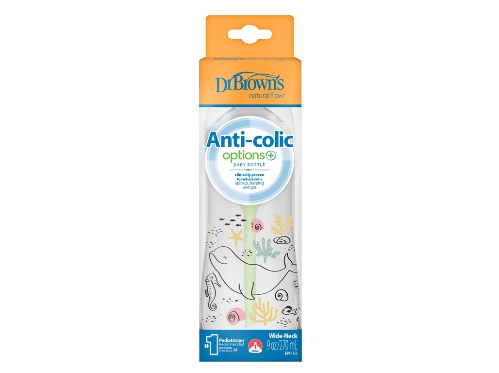 Biberão dr. brown's boca larga oceano 270ml 1un